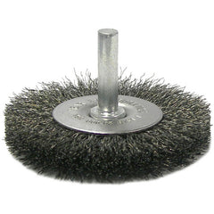 2-1/2″ Stem-Mounted Crimped Wire Radial Wheel, .008″ Steel Fill, 1/4″ Stem - Apex Tool & Supply