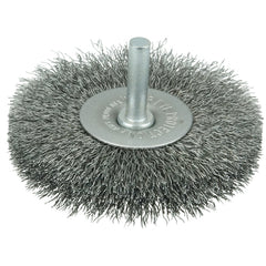 3″ Stem-Mounted Crimped Wire Radial Wheel, .0118″ Steel Fill, 1/4″ Stem - Apex Tool & Supply