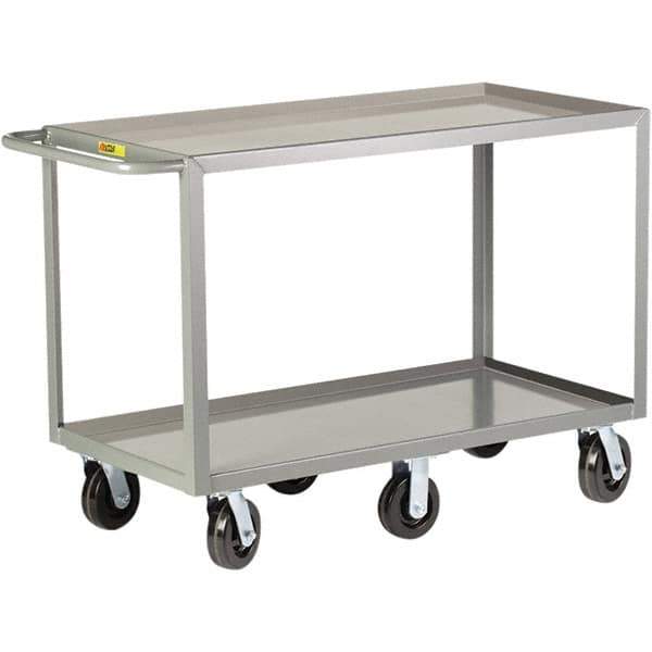 Little Giant - 3,600 Lb Capacity, 24" Wide x 48" Long x 36" High Cart - 2 Shelf, Steel, Phenolic Casters - Apex Tool & Supply