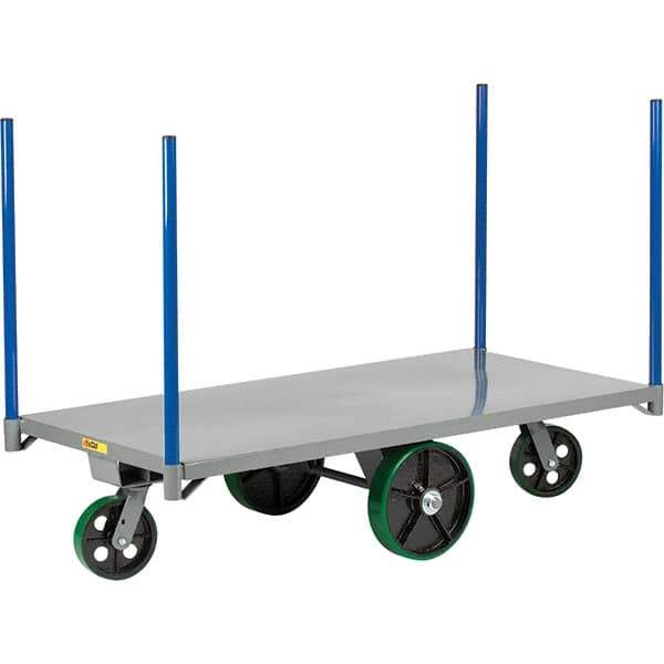 Little Giant - 4,000 Lb Capacity Steel Pipe Stake Truck - Steel Deck, 30" OAW, 72" Platform Length, Polyurethane Casters - Apex Tool & Supply