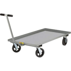 Little Giant - 2,000 Lb Capacity, 24" Wide x 48" Long x 9" High Cart - Steel, 2 Rigid/2 Swivel Casters - Apex Tool & Supply