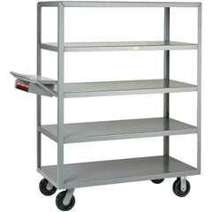 Little Giant - 3,600 Lb Capacity, 30" Wide x 48" Long x 63-1/2" High Order Picking Cart - 5 Shelf, Steel, Phenolic Casters - Apex Tool & Supply