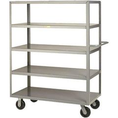Little Giant - 3,600 Lb Capacity, 24" Wide x 36" Long x 63-1/2" High Cart - 5 Shelf, Steel, Phenolic Casters - Apex Tool & Supply