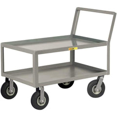 Little Giant - 1,200 Lb Capacity, 24" Wide x 48" Long x 38" High Instrument Cart - 2 Shelf, Steel, Pneumatic Casters - Apex Tool & Supply