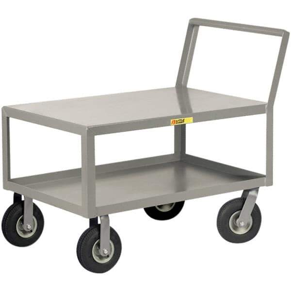 Little Giant - 1,200 Lb Capacity, 24" Wide x 48" Long x 38" High Instrument Cart - 2 Shelf, Steel, Pneumatic Casters - Apex Tool & Supply
