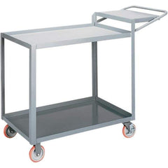 Little Giant - 1,200 Lb Capacity, 18" Wide x 32" Long x 40" High Order Picking Cart - 2 Shelf, Steel, Polyurethane Casters - Apex Tool & Supply
