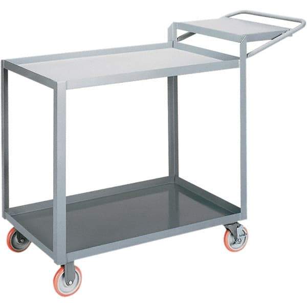 Little Giant - 1,200 Lb Capacity, 18" Wide x 32" Long x 40" High Order Picking Cart - 2 Shelf, Steel, Polyurethane Casters - Apex Tool & Supply