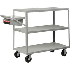 Little Giant - 3,600 Lb Capacity, 24" Wide x 48" Long x 45" High Order Picking Cart - 3 Shelf, Steel, Phenolic Casters - Apex Tool & Supply