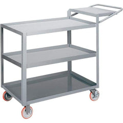 Little Giant - 1,200 Lb Capacity, 24" Wide x 36" Long x 35" High Order Picking Cart - 3 Shelf, Steel, 2 Rigid/2 Swivel Casters - Apex Tool & Supply