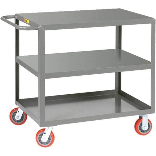 Little Giant - 2,000 Lb Capacity, 30" Wide x 60" Long x 36" High Service Cart - Steel, Polyurethane Casters - Apex Tool & Supply