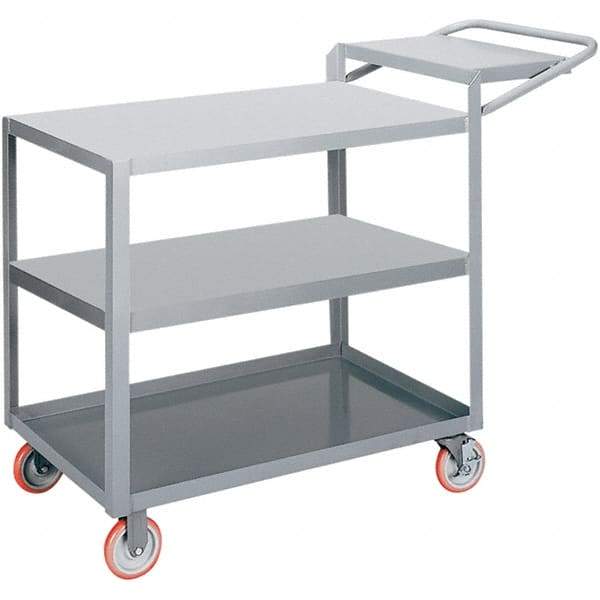 Little Giant - 1,200 Lb Capacity, 24" Wide x 48" Long x 35" High Order Picking Cart - 3 Shelf, Steel, 2 Rigid/2 Swivel Casters - Apex Tool & Supply