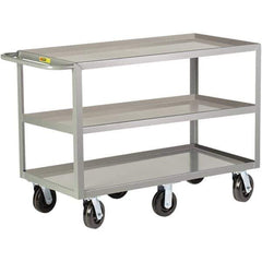 Little Giant - 3,600 Lb Capacity, 30" Wide x 48" Long x 36" High Cart - 3 Shelf, Steel, Phenolic Casters - Apex Tool & Supply