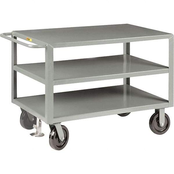 Little Giant - 5,000 Lb Capacity, 24" Wide x 36" Long x 36" High Cart - 3 Shelf, Steel, Phenolic Casters - Apex Tool & Supply