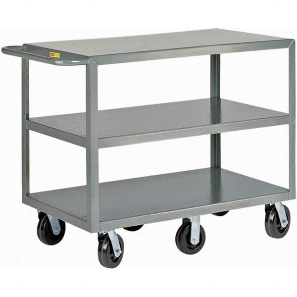 Little Giant - 3,600 Lb Capacity, 30" Wide x 60" Long x 36" High Cart - 3 Shelf, Steel, Phenolic Casters - Apex Tool & Supply