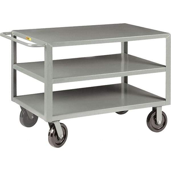 Little Giant - 5,000 Lb Capacity, 30" Wide x 48" Long x 36" High Cart - 3 Shelf, Steel, Phenolic Casters - Apex Tool & Supply