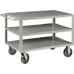 Little Giant - 5,000 Lb Capacity, 30" Wide x 48" Long x 36" High Cart - 3 Shelf, Steel, Phenolic Casters - Apex Tool & Supply