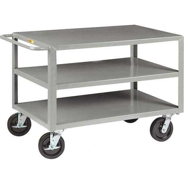 Little Giant - 5,000 Lb Capacity, 30" Wide x 48" Long x 36" High Cart - 3 Shelf, Steel, Phenolic Casters - Apex Tool & Supply
