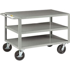 Little Giant - 5,000 Lb Capacity, 30" Wide x 48" Long x 36" High Cart - 3 Shelf, Steel, Phenolic Casters - Apex Tool & Supply
