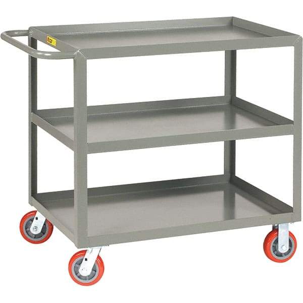 Little Giant - 2,000 Lb Capacity, 24" Wide x 36" Long x 36" High Service Cart - Steel, Polyurethane Casters - Apex Tool & Supply