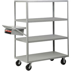 Little Giant - 3,600 Lb Capacity, 30" Wide x 48" Long x 63-1/2" High Order Picking Cart - 4 Shelf, Steel, Phenolic Casters - Apex Tool & Supply