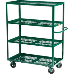 Little Giant - 1,600 Lb Capacity Steel Platform Truck - Steel Deck, 24" OAW, 48" Platform Length, Mold On Rubber Casters - Apex Tool & Supply