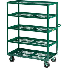 Little Giant - 2,000 Lb Capacity Steel Platform Truck - Steel Deck, 24" OAW, 48" Platform Length, Mold On Rubber Casters - Apex Tool & Supply