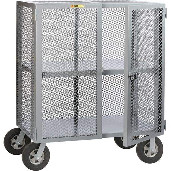 Little Giant - 1,500 Lb Capacity, 1 Shelf, Security Cart - 27" Long x 61" Wide x 61" High - Apex Tool & Supply