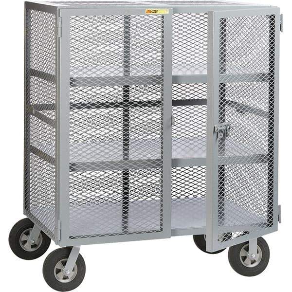 Little Giant - 1,500 Lb Capacity, 2 Shelf, Security Cart - 27" Long x 27" Wide x 61" High - Apex Tool & Supply
