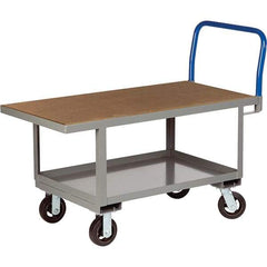 Little Giant - 2,000 Lb Capacity Steel Platform Truck - Steel Deck, 30" OAW, 60" Platform Length, Mold On Rubber Casters - Apex Tool & Supply