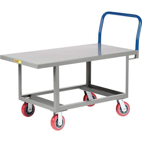 Little Giant - 2,000 Lb Capacity Platform Truck - 30" OAW, 61-1/2" Platform Length, Polyurethane Casters - Apex Tool & Supply