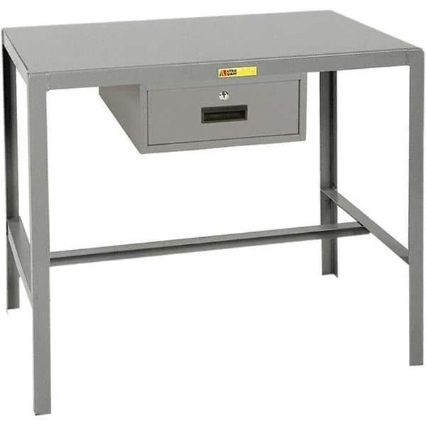 Little Giant - 48 Wide x 24" Deep x 30" High, Steel Machine Work Table with Drawer - Fixed Legs - Apex Tool & Supply
