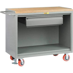 Little Giant - 3,600 Lb Capacity, 1 Drawer Mobile Service Bench - 41" Wide x 24" Deep x 43" High, Steel, Gray - Apex Tool & Supply