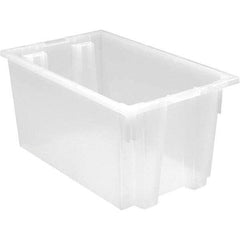 Quantum Storage - 90 Lb Load Capacity Clear Polypropylene Tote Container - Stacking, Nesting, 12" Long x 15-1/2" Wide x 23" High - Apex Tool & Supply
