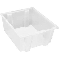Quantum Storage - 45 Lb Load Capacity Clear Polypropylene Tote Container - Stacking, Nesting, 10" Long x 19-1/2" Wide x 23" High - Apex Tool & Supply