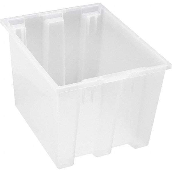 Quantum Storage - 65 Lb Load Capacity Clear Polypropylene Tote Container - Stacking, Nesting, 13" Long x 15-1/2" Wide x 19-1/2" High - Apex Tool & Supply