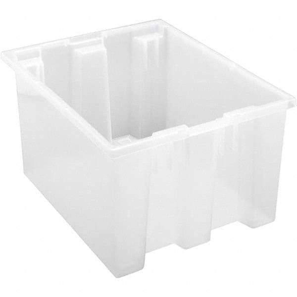 Quantum Storage - 65 Lb Load Capacity Clear Polypropylene Tote Container - Stacking, Nesting, 10" Long x 15-1/2" Wide x 19-1/2" High - Apex Tool & Supply