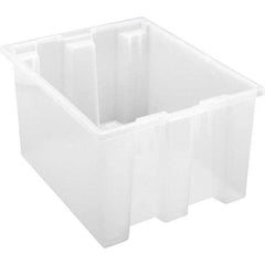 Quantum Storage - 65 Lb Load Capacity Clear Polypropylene Tote Container - Stacking, Nesting, 10" Long x 15-1/2" Wide x 19-1/2" High - Apex Tool & Supply