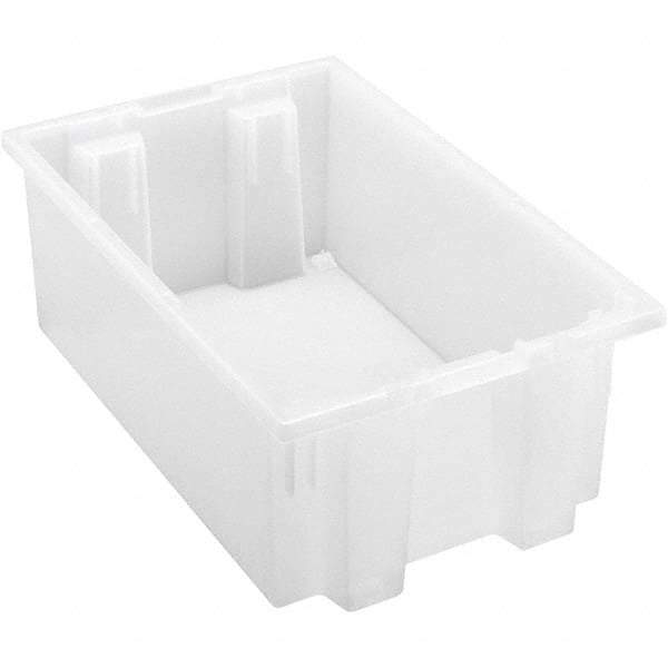 Quantum Storage - 45 Lb Load Capacity Clear Polypropylene Tote Container - Stacking, Nesting, 6" Long x 11" Wide x 18" High - Apex Tool & Supply