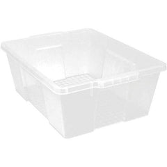 Quantum Storage - 50 Lb Load Capacity Clear Polypropylene Tote Container - Stacking, Nesting, 7.8" Long x 15.9" Wide x 21" High - Apex Tool & Supply