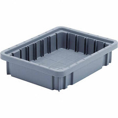 Quantum Storage - 20 Lb Load Capacity Gray Polypropylene Dividable Container - Stacking, 2-1/2" Long x 8.3" Wide x 10.9" High - Apex Tool & Supply