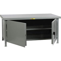 Little Giant - 1 Shelf Storage Cabinet - Steel, 60" Wide x 30" Deep x 34" High - Apex Tool & Supply