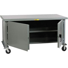 Little Giant - 1 Shelf Mobile Storage Cabinet - Steel, 72" Wide x 36" Deep x 37-1/2" High - Apex Tool & Supply