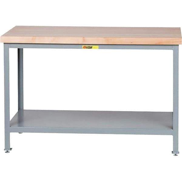 Little Giant - 60 Wide x 30" Deep x 35" High, Steel Butcher Block Top - 2,000 Lb Capacity, 35" High - Apex Tool & Supply