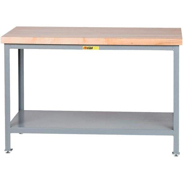 Little Giant - 48 Wide x 24" Deep x 35" High, Steel Butcher Block Top - Adjustable Height Legs - Apex Tool & Supply