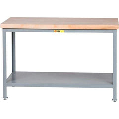 Little Giant - 48 Wide x 24" Deep x 35" High, Steel Butcher Block Top - Adjustable Height Legs - Apex Tool & Supply