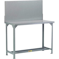 Little Giant - 72 Wide x 36" Deep x 60" High, Steel Workbench with Pegboard - Fixed Legs - Apex Tool & Supply