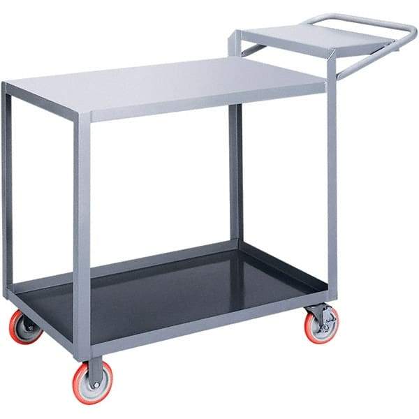 Little Giant - 1,200 Lb Capacity, 18" Wide x 32" Long x 40" High Order Picking Cart - 2 Shelf, Steel, Polyurethane Casters - Apex Tool & Supply