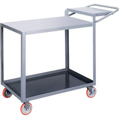 Little Giant - 1,200 Lb Capacity, 24" Wide x 36" Long x 40" High Order Picking Cart - 2 Shelf, Steel, Polyurethane Casters - Apex Tool & Supply