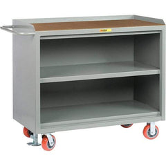 Little Giant - 3,600 Lb Capacity, 2 Drawer Mobile Service Bench - 41" Wide x 24" Deep x 43" High, Steel, Gray - Apex Tool & Supply