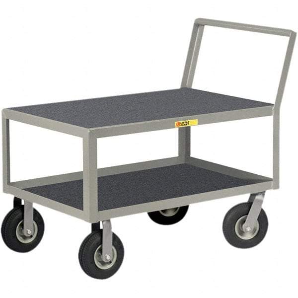 Little Giant - 1,200 Lb Capacity, 24" Wide x 48" Long x 38" High Instrument Cart - 2 Shelf, Steel, Pneumatic Casters - Apex Tool & Supply